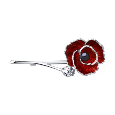 Брошь из серебра с жемчугом и эмалью из серебро