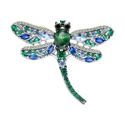 Брошь из серебра с фианитами из серебро