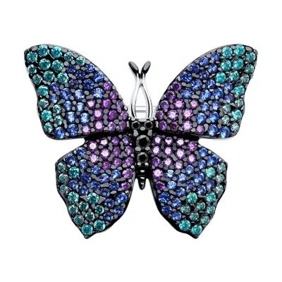 Брошь из серебра с фианитами из серебро