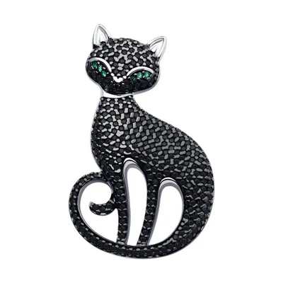 Брошь из серебра с фианитами из серебро