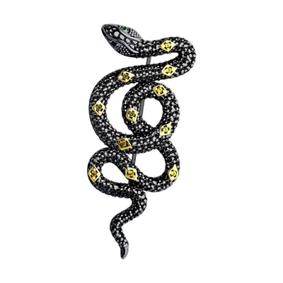 Брошь из золочёного серебра с фианитами из серебро