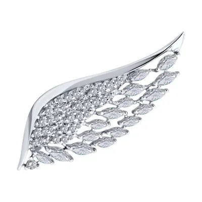 Брошь из серебра с фианитами из серебро