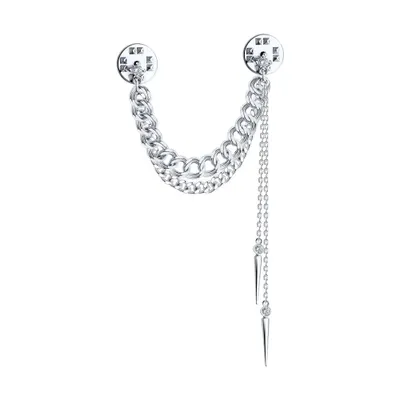 Брошь из серебра с фианитами из серебро