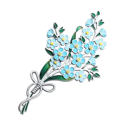 Брошь из серебра с эмалью из серебро