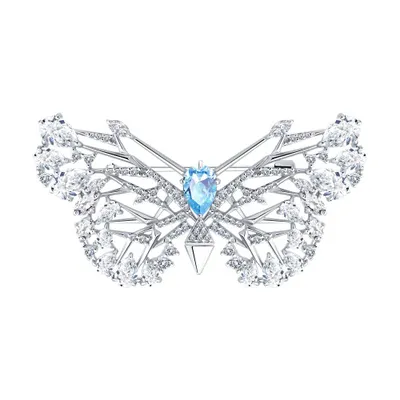 Брошь из серебра с фианитами из серебро