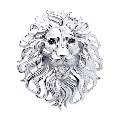 Брошь из серебра с фианитами из серебро