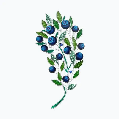 Брошь из серебра с фианитами и эмалью из серебро