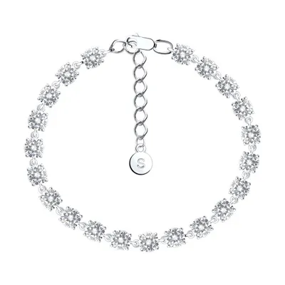 Браслет из серебра с фианитами из серебро