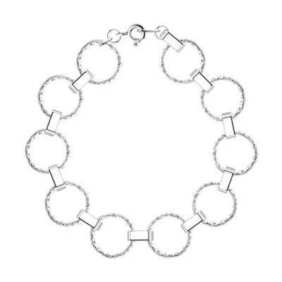 Браслет из серебра с алмазной гранью из серебро