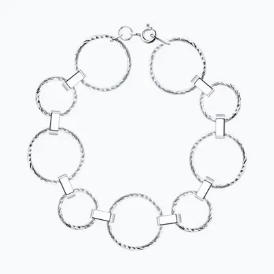 Браслет из серебра с алмазной гранью из серебро