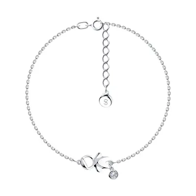 Браслет из серебра с фианитом из серебро