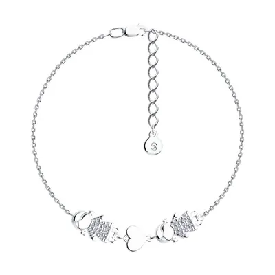 Браслет из серебра с фианитами из серебро