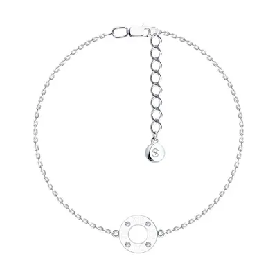 Браслет из серебра с фианитами из серебро