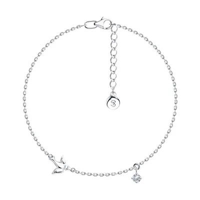 Браслет из серебра с фианитом из серебро