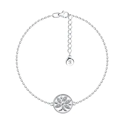 Браслет из серебра с фианитами и эмалью из серебро