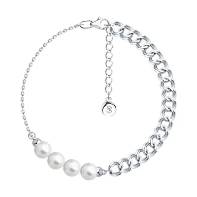 Браслет из серебра с жемчугом из серебро