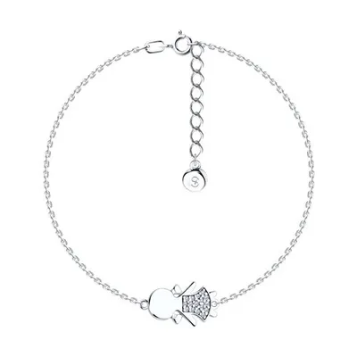 Браслет из серебра с фианитами из серебро