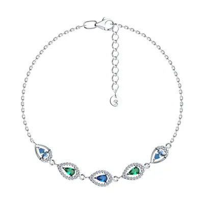 Браслет из серебра с фианитами из серебро