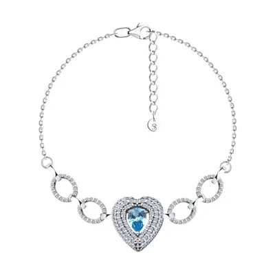 Браслет из серебра с фианитами из серебро