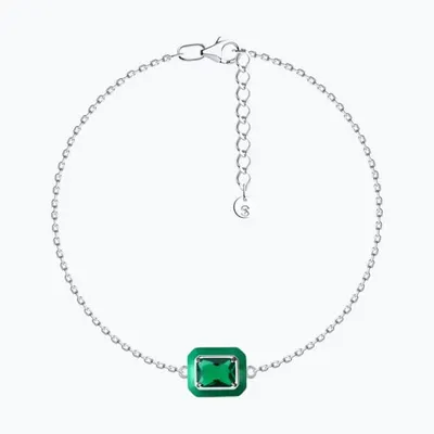 Браслет из серебра с фианитом и эмалью из серебро