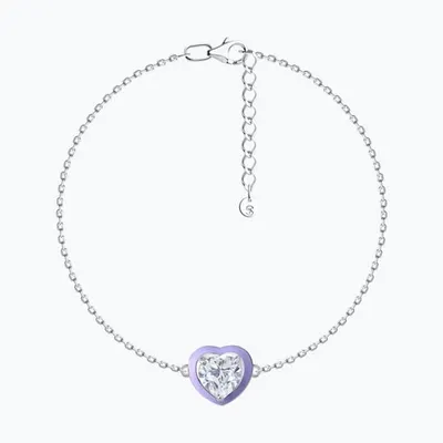 Браслет из серебра с фианитом и эмалью из серебро