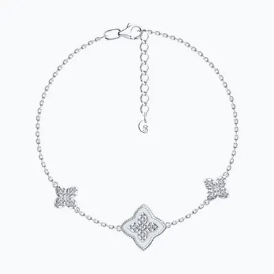 Браслет из серебра с фианитами и эмалью из серебро