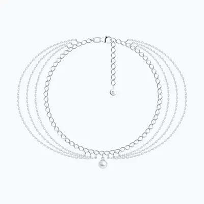 Браслет из серебра с синтетическим жемчугом из серебро