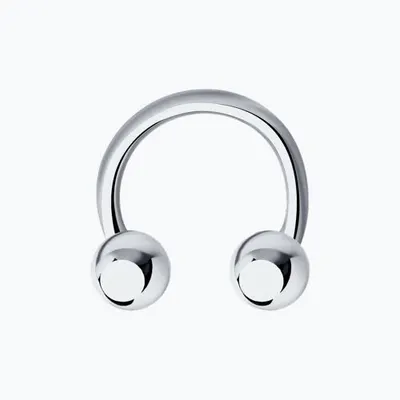 Серебряный пирсинг в бровь из серебро