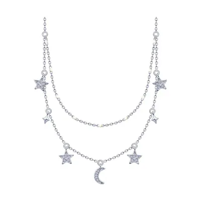 Колье из серебра с фианитами и эмалью из серебро