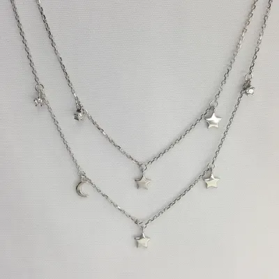 Колье из серебра с фианитами из серебро