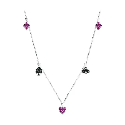 Колье из серебра с корундами и фианитами из серебро