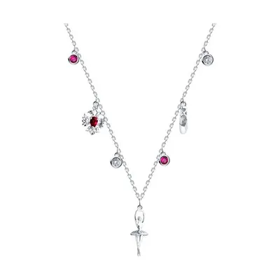 Колье из серебра с корундами и фианитами из серебро