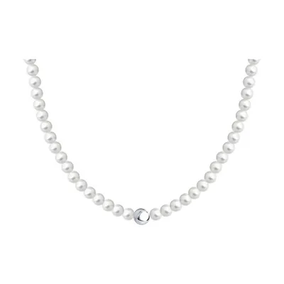 Колье из серебра с синтетическим жемчугом из серебро