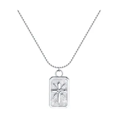 Колье из серебра с фианитом и эмалью из серебро