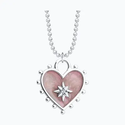 Колье из серебра с фианитом и эмалью из серебро