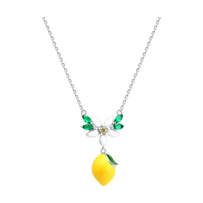 Колье из серебра с фианитами и эмалью из серебро