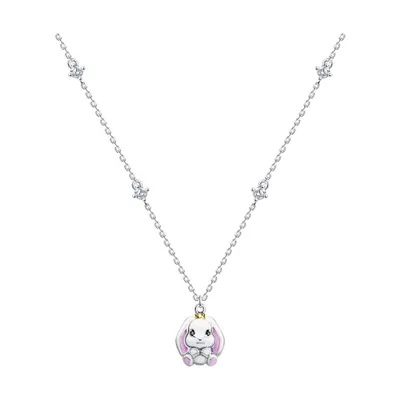 Колье из серебра с фианитами и эмалью из серебро