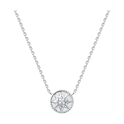 Колье из серебра с фианитом и эмалью из серебро