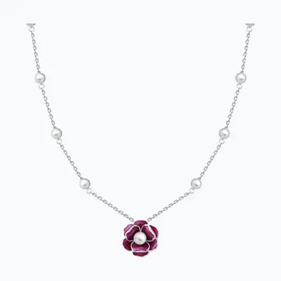 Колье из серебра с синтетическим жемчугом из серебро