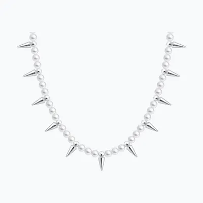 Колье из серебра с синтетическим жемчугом из серебро