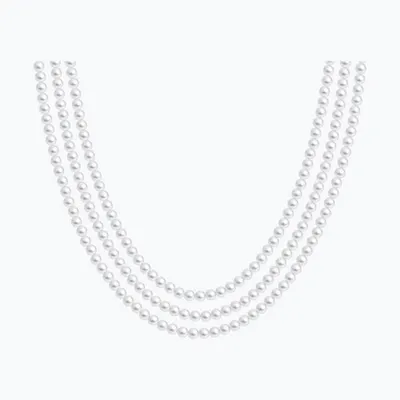 Колье из серебра с синтетическим жемчугом из серебро