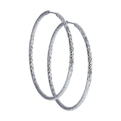 Серьги конго из серебра с алмазной гранью из серебро