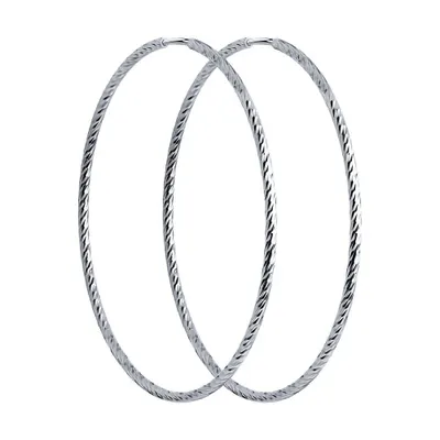 Серьги конго из серебра с алмазной гранью из серебро