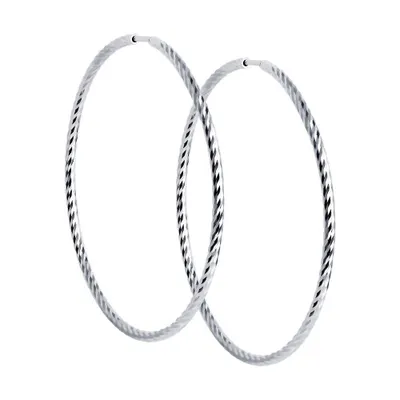 Серьги конго из серебра с алмазной гранью из серебро