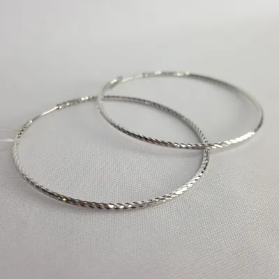 Серьги конго из серебра с алмазной гранью из серебро