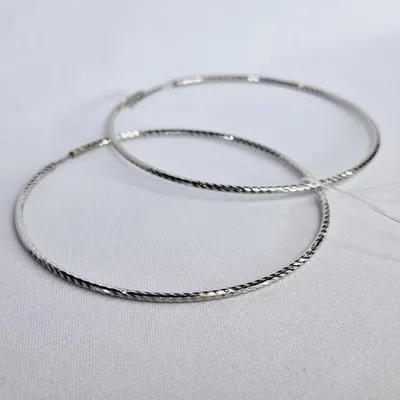 Серьги конго из серебра с алмазной гранью из серебро