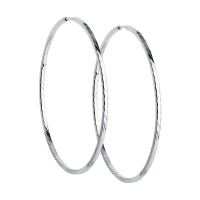 Серьги конго из серебра с алмазной гранью из серебро