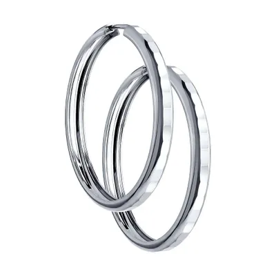 Серьги конго из серебра с алмазной гранью из серебро