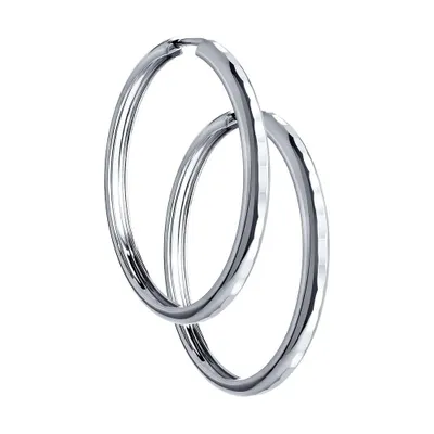 Серьги конго из серебра с алмазной гранью из серебро