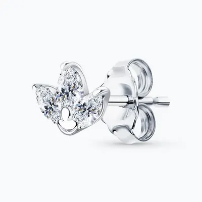 Серьга из серебра с фианитами из серебро